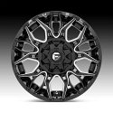 Fuel Twitch D769 Gloss Black Milled Custom Truck Wheels 4